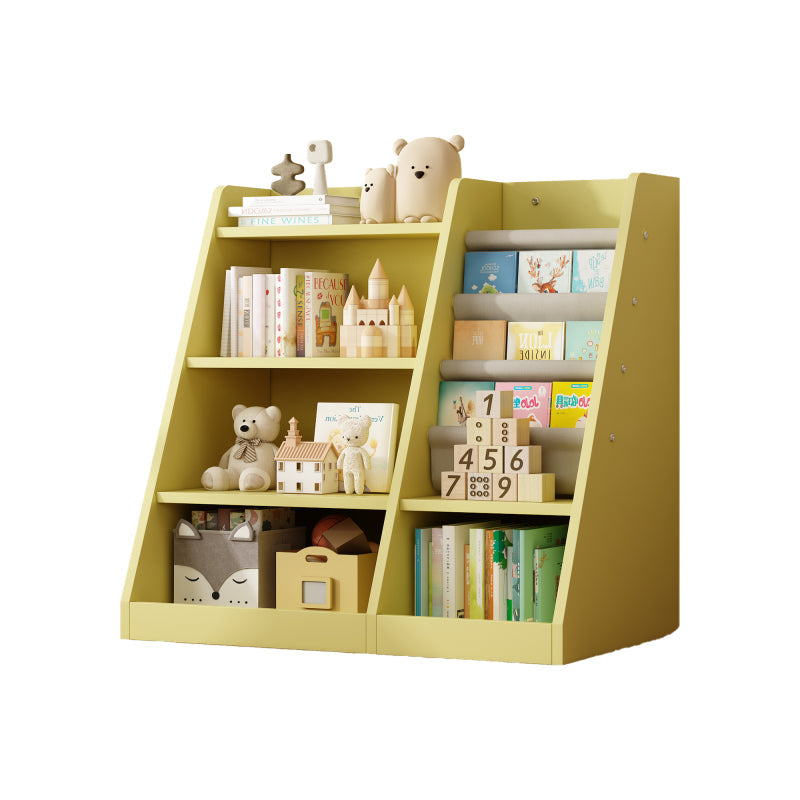Playful Yellow Bookshelf & Toy Bin for Nursery, Easy Access
