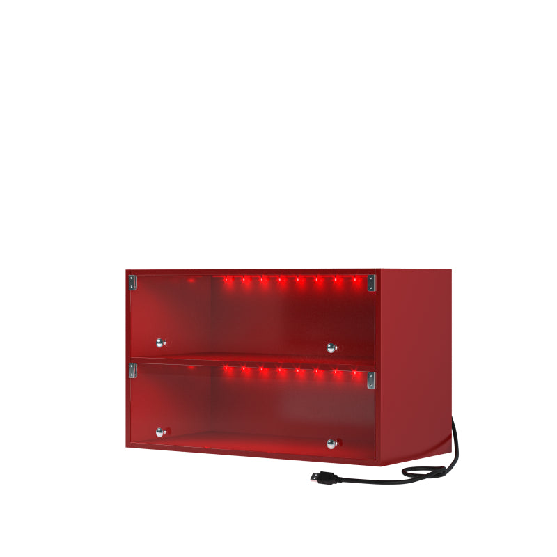 Modern Red Sneaker Display Cabinet for Entryway with RGB LED