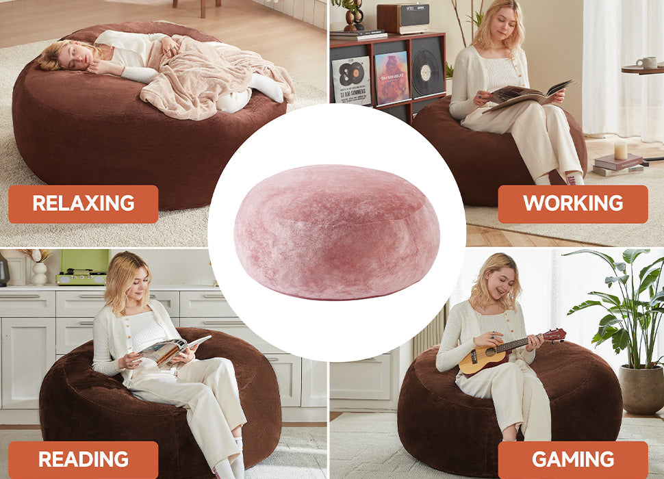 Cozy Bean Bag Chair for Living Room & Bedroom, Memory Foam