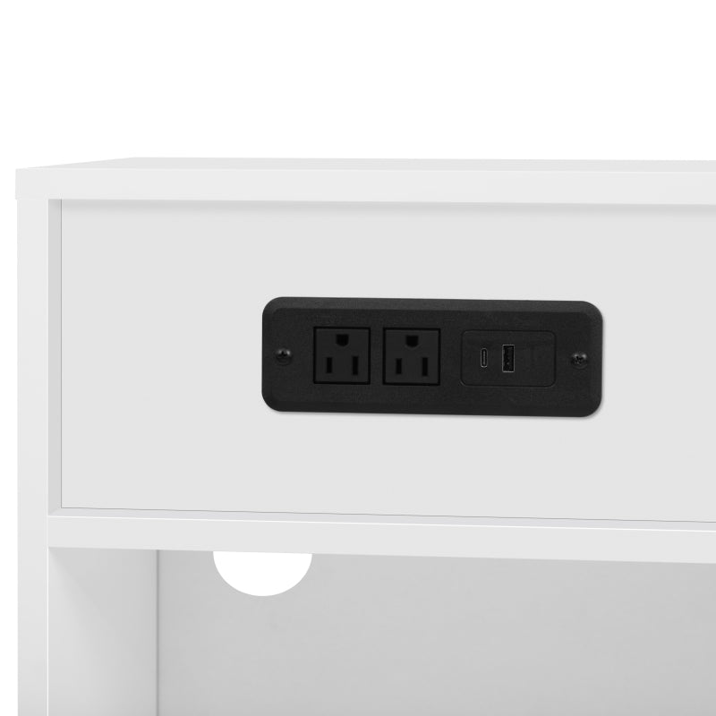 Modern White Sideboard for Dining Room & Kitchen, Solid Wood