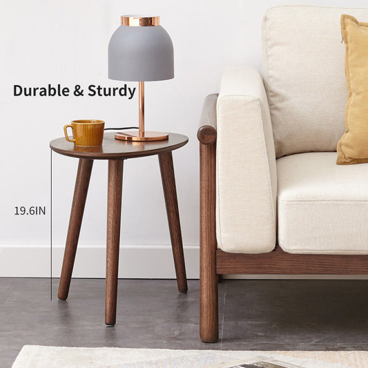 Modern Pebble-Shaped Coffee Table for Living Room, Solid Oak