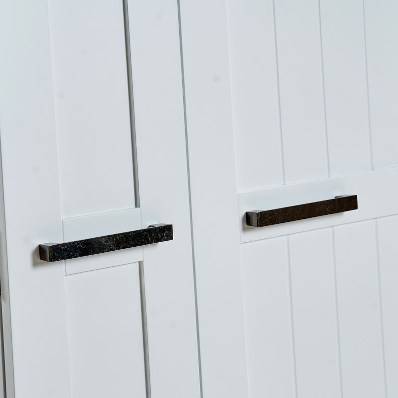 Modern White Pantry Cabinet for Kitchen, Adjustable Shelves