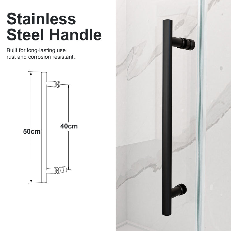 Frameless Sliding Shower Door 56-60 in, Matte Black 8mm