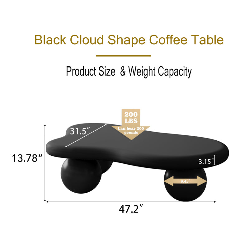 Modern Cloud Coffee Table for Your Living Room, 3 Ball Legs