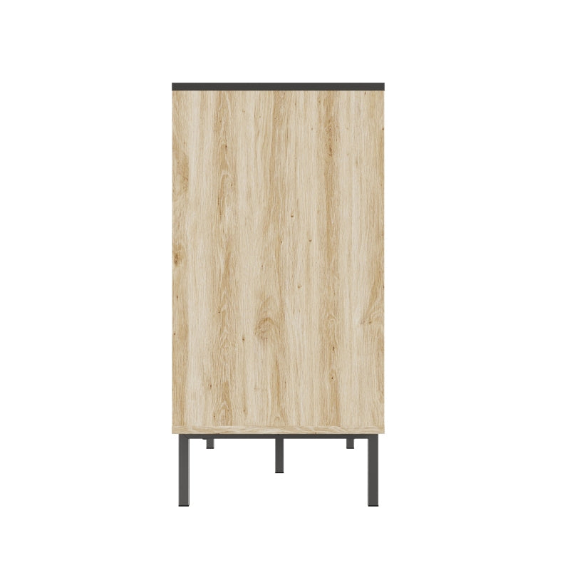 Modern Fluted 6-Drawer Bedroom Dresser, Two-Tone Design