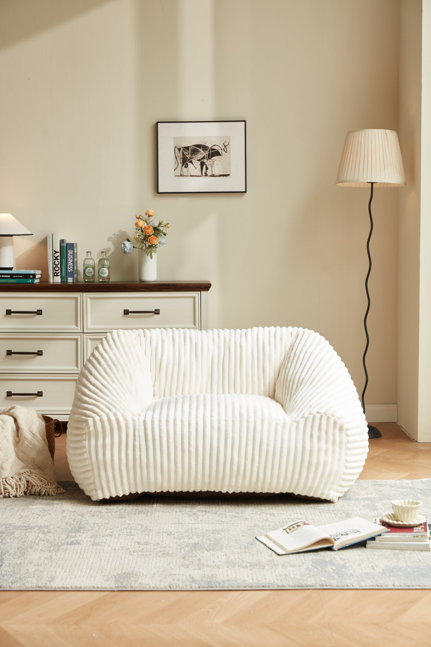 BYBYME Cozy Oversized Bean Bag Chair, Living Room & Gaming