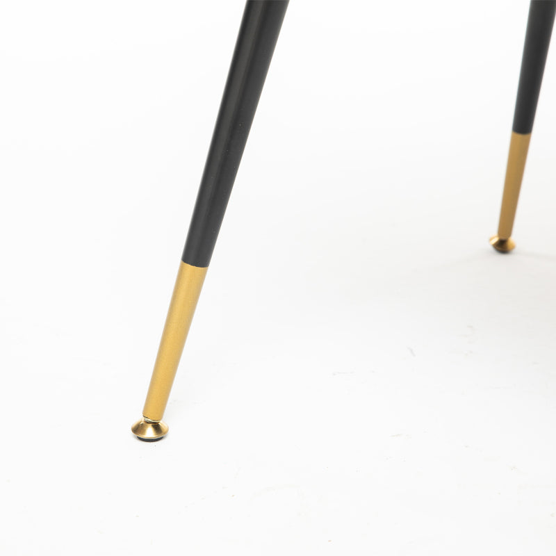 A&A Furniture Akoya Velvet Dining Chairs, Gold-Tipped Legs