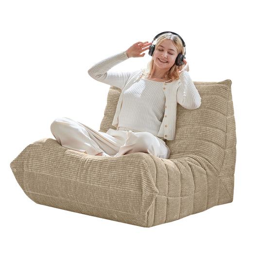 Cozy Teddy Bean Bag Chair for Reading Nooks, Memory Foam