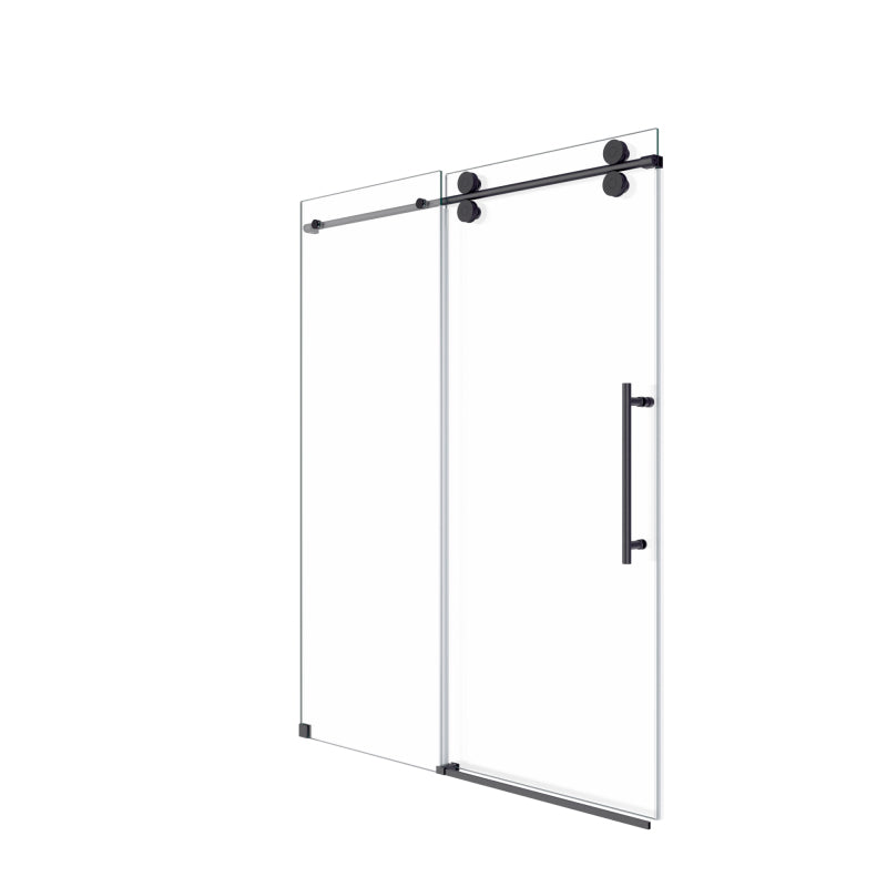 Frameless Sliding Shower Door 56-60 in, Matte Black 8mm