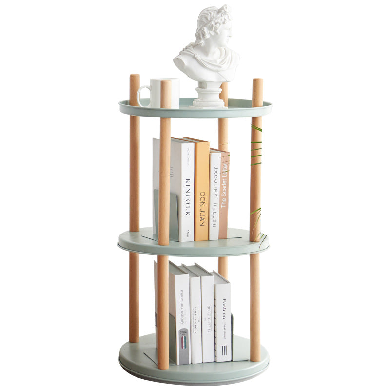 Modern 3-Tier Bookcase for Living Room, 360° Swivel