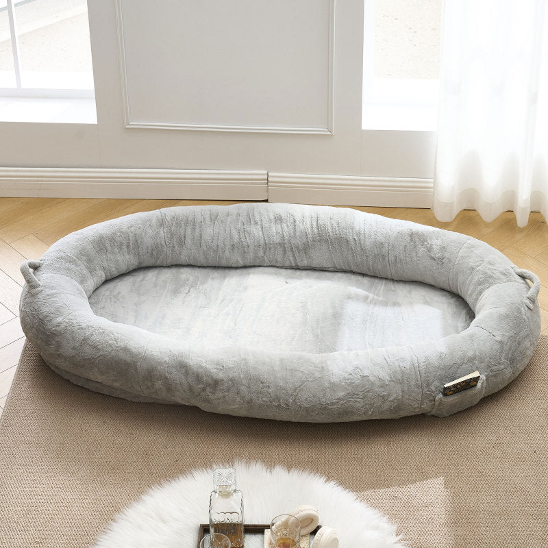 Cozy XL Human Dog Bed for Movie Nights, Memory Foam Base