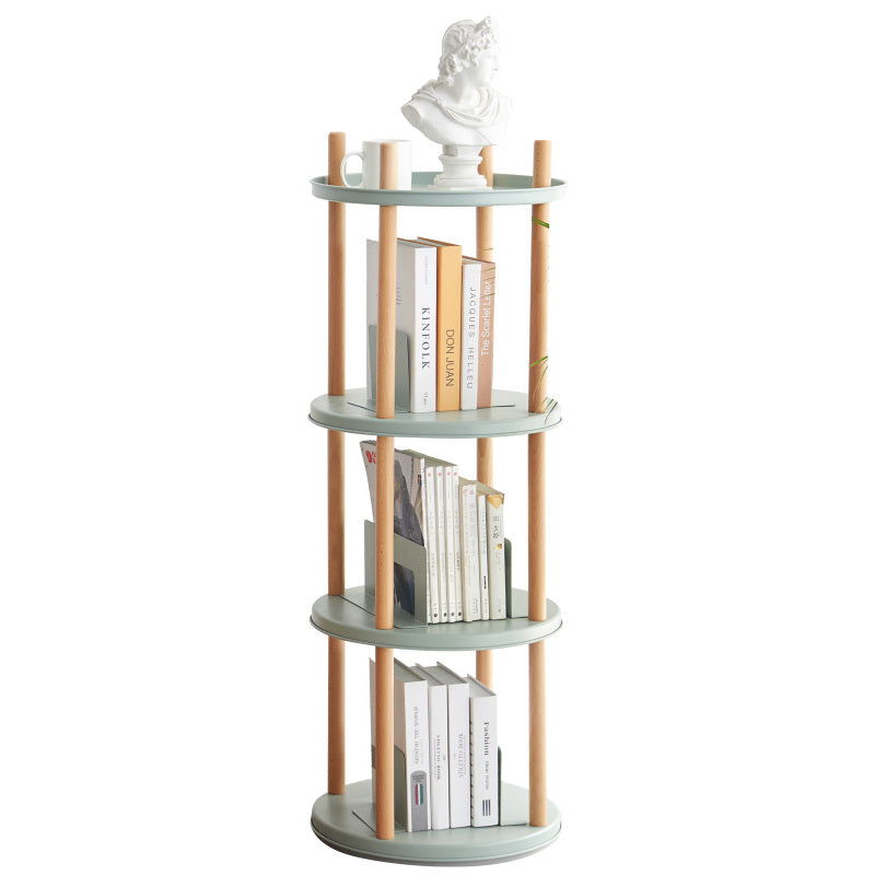 Modern 3-Tier Bookcase for Living Room, 360° Swivel