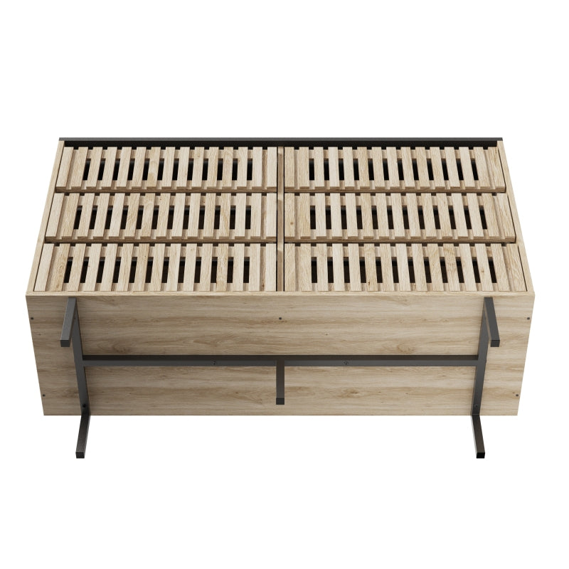 Modern Fluted 6-Drawer Bedroom Dresser, Two-Tone Design