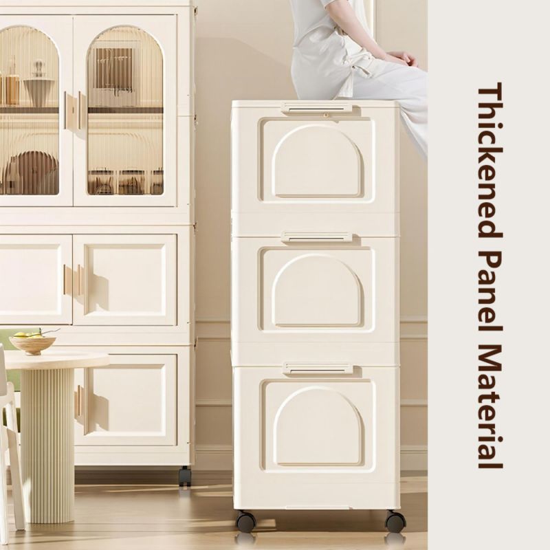 Modern Rolling Wardrobe for Small Spaces with Magnetic Door