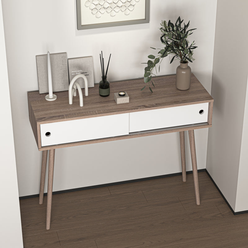 Modern Entryway Console Table with Sliding Doors and Storage