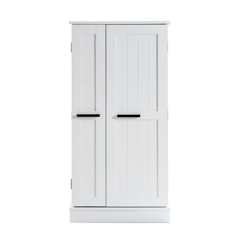 Modern White Pantry Cabinet for Kitchen, Adjustable Shelves