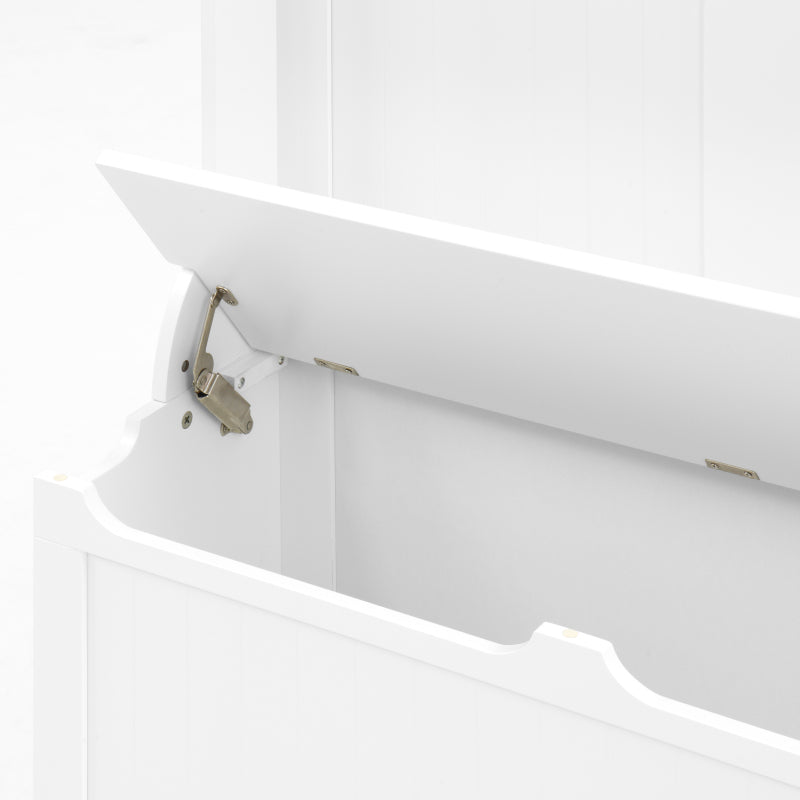 Modern White Hall Tree Bench, Entryway Shoe Storage, 5 Hooks