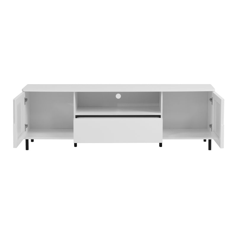 Modern High-Gloss TV Stand for Living Room with Shelves