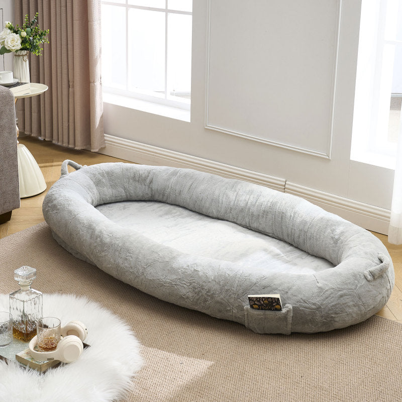 Cozy XL Human Dog Bed for Movie Nights, Memory Foam Base