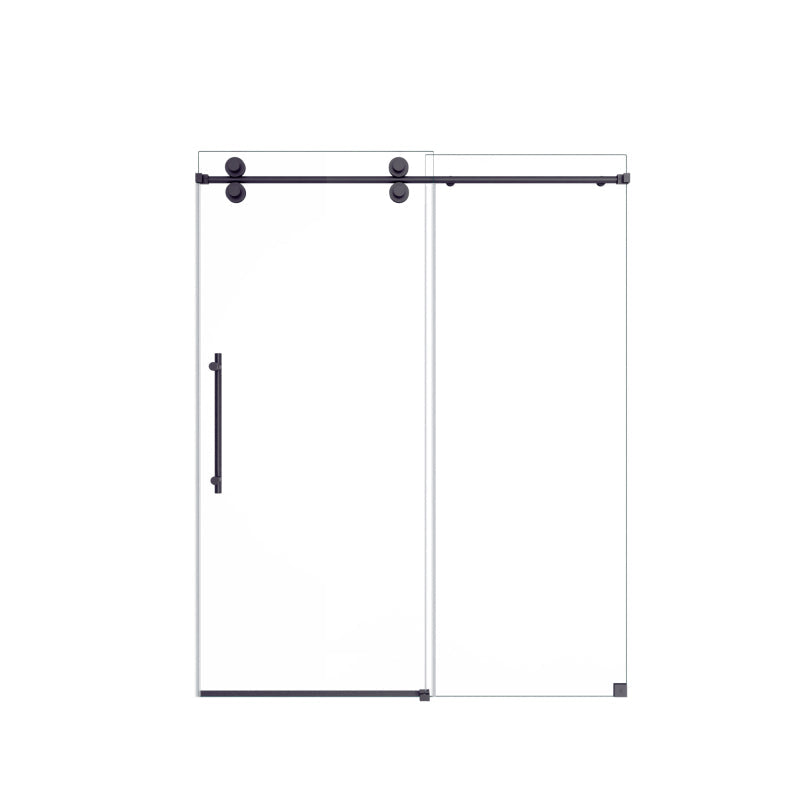 Frameless Sliding Shower Door 56-60 in, Matte Black 8mm