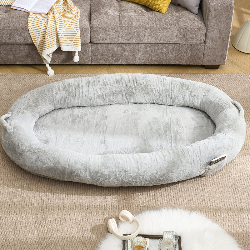 Cozy XL Human Dog Bed for Movie Nights, Memory Foam Base