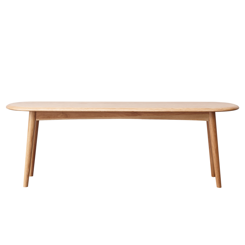 Natural Dining Bench for Dining Room, Solid Oak Wood