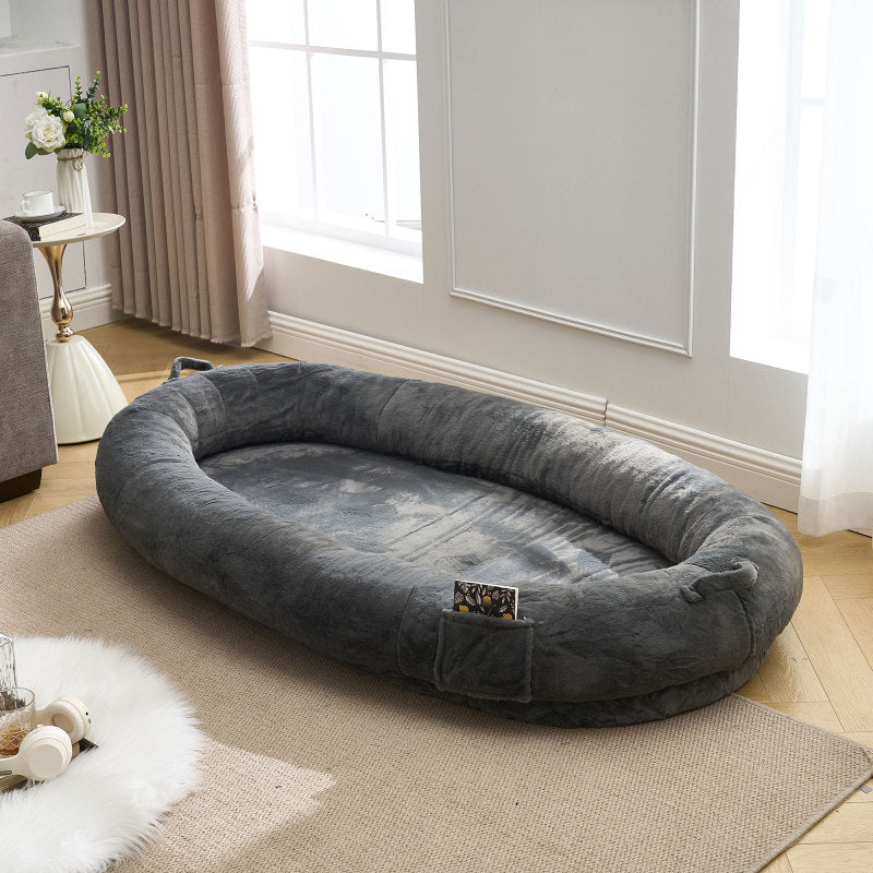 Cozy XL Human Dog Bed for Movie Nights, Memory Foam Base