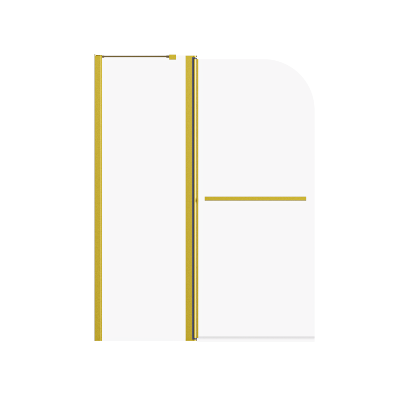 Frameless Folding Tub Door, Brushed Gold, 1/4" Tempered