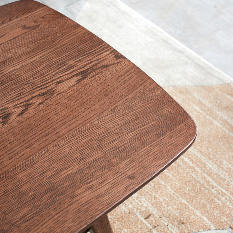 Modern Coffee Table for Living Room, Solid Oak Top & Shelf