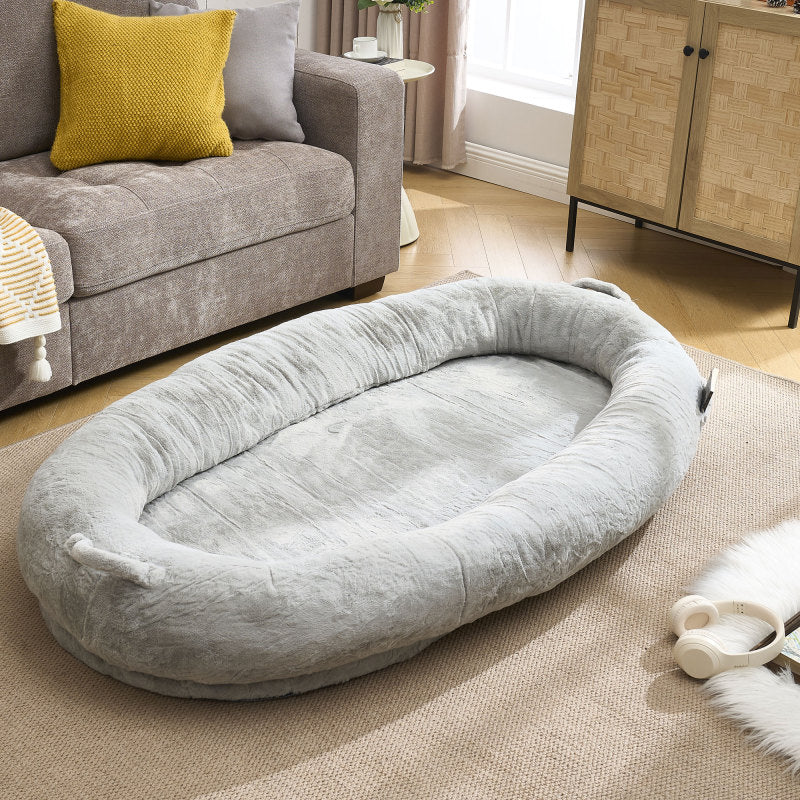 Cozy XL Human Dog Bed for Movie Nights, Memory Foam Base