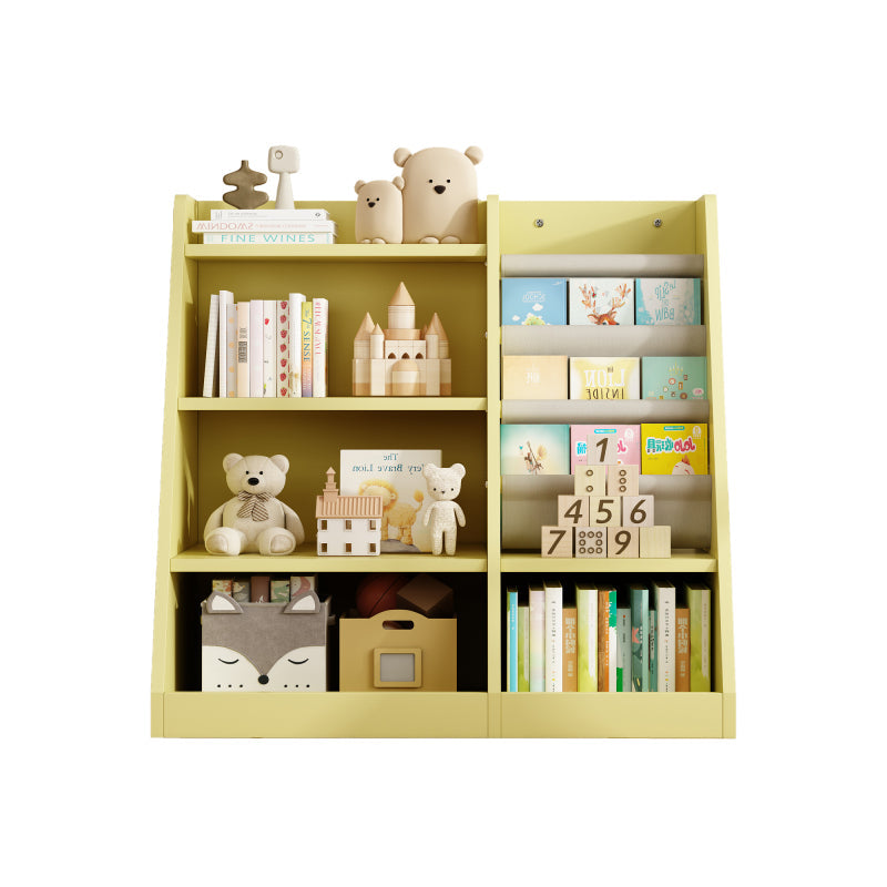 Playful Yellow Bookshelf & Toy Bin for Nursery, Easy Access