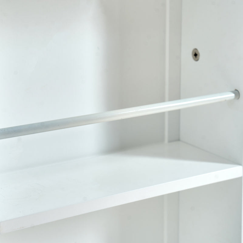 Modern White Pantry Cabinet for Kitchen, Adjustable Shelves