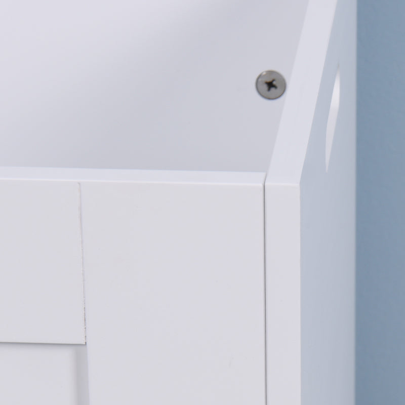 Modern White Lift-Top Toy Box for Entryway, Safety Hinges