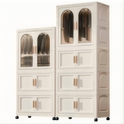 Modern Rolling Wardrobe for Small Spaces with Magnetic Door