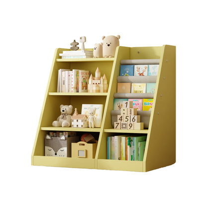 Playful Yellow Bookshelf & Toy Bin for Nursery, Easy Access