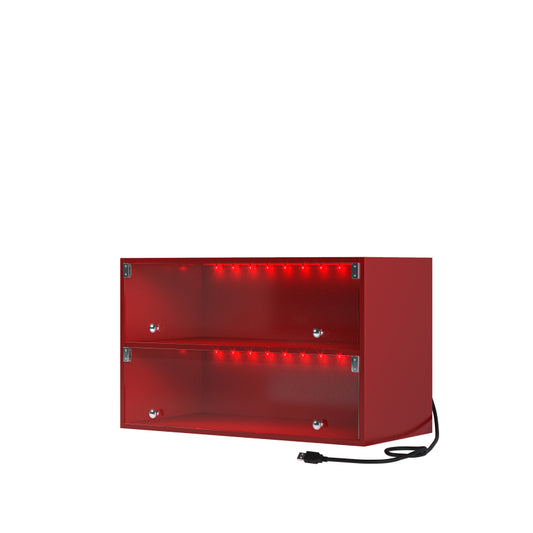 Modern Red Sneaker Display Cabinet for Entryway with RGB LED