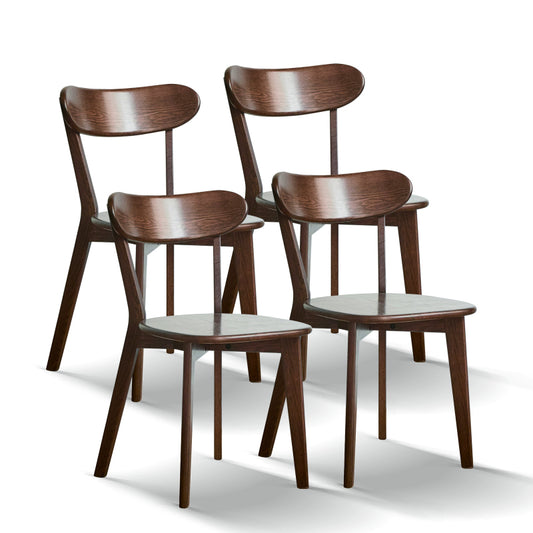 Minimalist North American Oak Dining Room Chairs, Set of 4