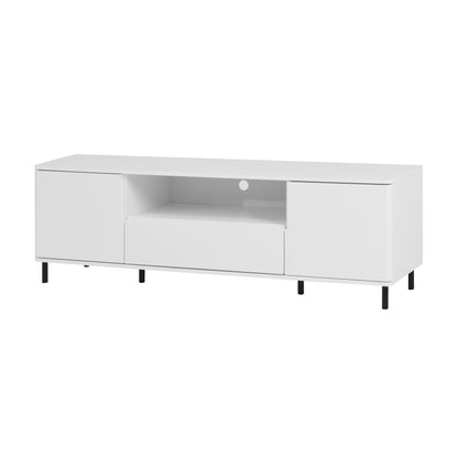 Modern High-Gloss TV Stand for Living Room with Shelves