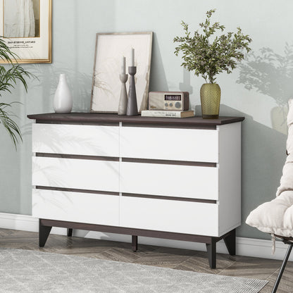 Modern White & Gold Sideboard for Dining, 2-Door Storage