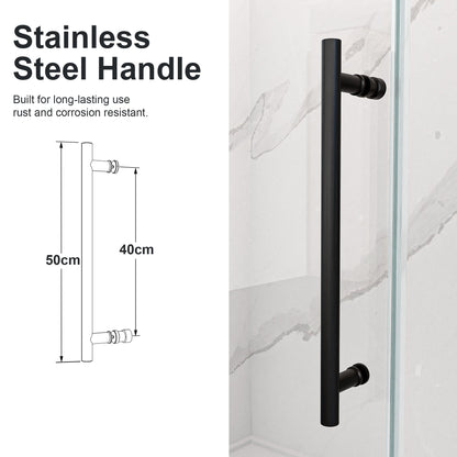 Frameless Sliding Shower Door 56-60 in, Matte Black 8mm