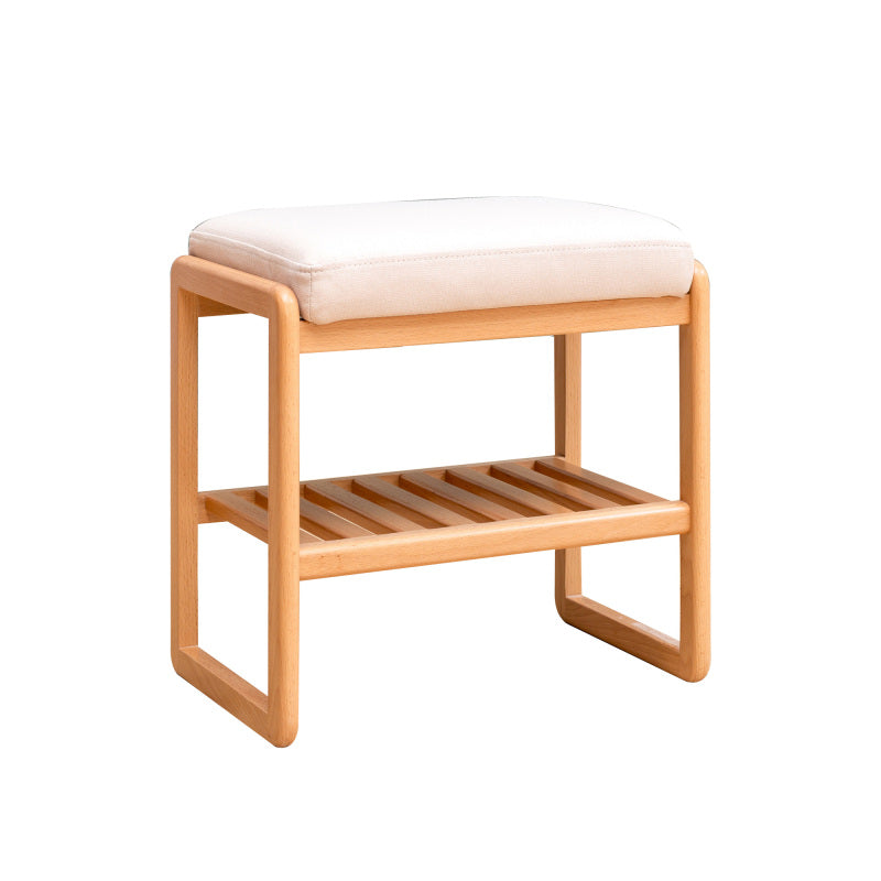 Scandi Shoe Bench for Entryway with Supportive Cushion