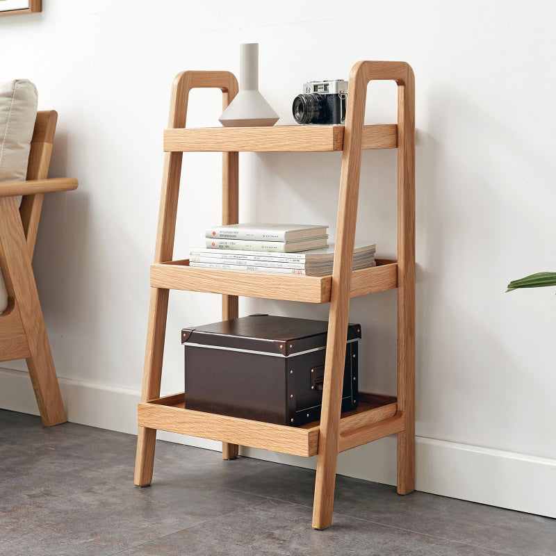 Natural Beech Shoe Bench for Entryway, 3-Tier Storage