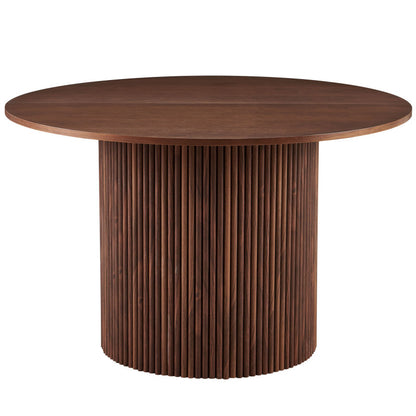 Modern Farmhouse 47-Inch Round Kitchen Table, Walnut Top