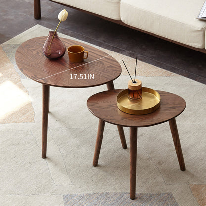 Natural Solid Oak Pebble Coffee Table for Living Room