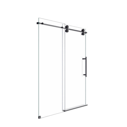 Frameless Sliding Shower Door 56-60 in, Matte Black 8mm