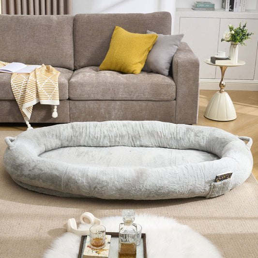 Cozy XL Human Dog Bed for Movie Nights, Memory Foam Base