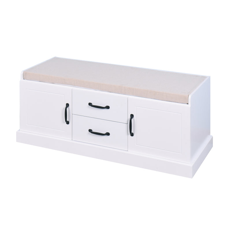 Modern White Bathroom Storage Table with Drawer