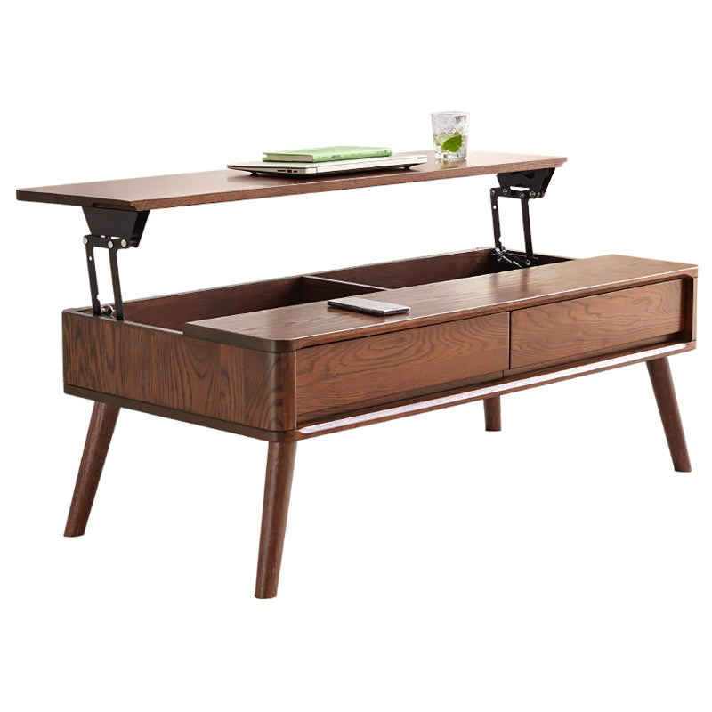 Modern Coffee Table for Living Room, Solid Oak Top