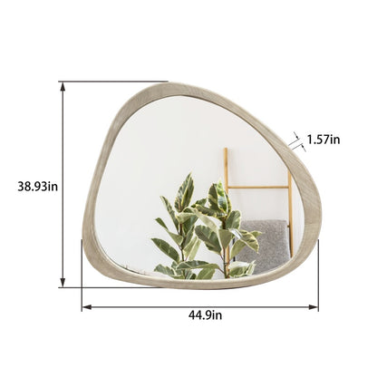 Organic Modern Wall Mirror for Entryway, Asymmetrical 45in
