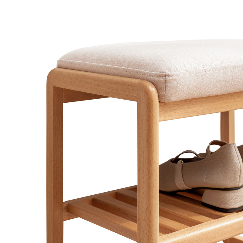 Scandi Shoe Bench for Entryway with Supportive Cushion